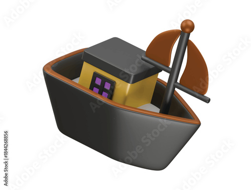 cruise icon 3d illustration render