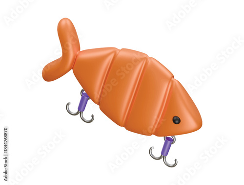 fishing fake bait icon 3d illustration render