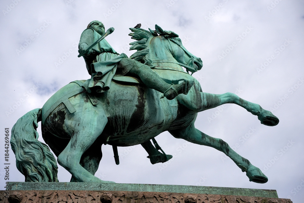 Fototapeta premium The equestrian statue of Bishop Absalon, founder of the city of Copenhagen, Denmark