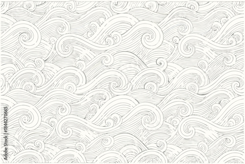 Intricate swirling lines create a seamless pattern resembling ocean waves and currents high quality
