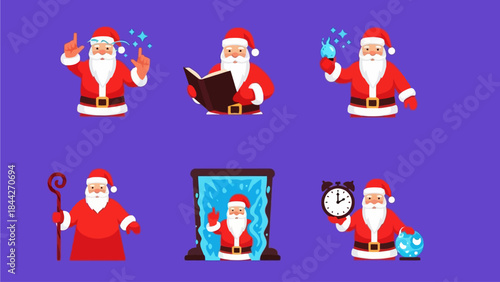 Magical Fantasy Santa Claus Icon Set