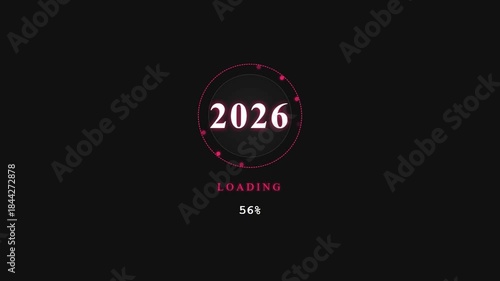 Modern 2026 Year Loading Progress Bar - Minimal Transition Opener | Clean New Year Countdown Animation.