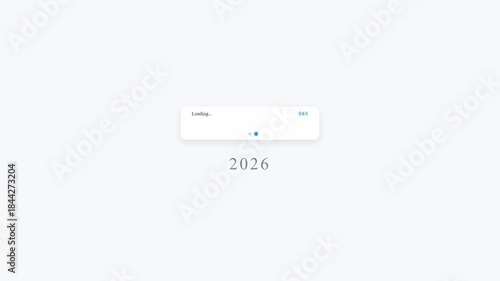 Modern 2026 Year Loading Progress Bar - Minimal Transition Opener | Clean New Year Countdown Animation.