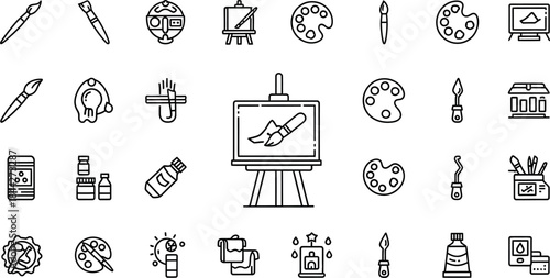 Painting Art Studio Tools Icons