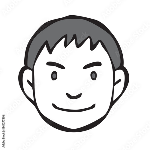 モノクロアイコン_人物・子ども・男の子