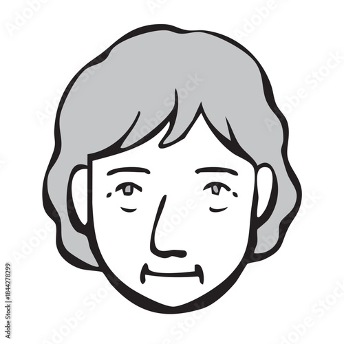 モノクロアイコン_人物・シニア・外国人・国籍