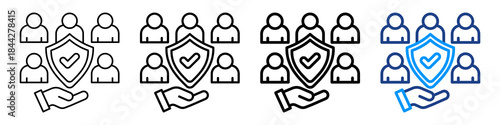 Safety Committee Icon Different Style Outline Collection Set.