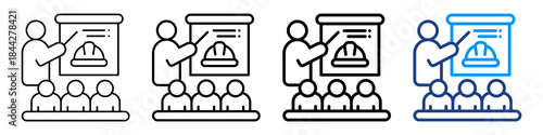 Training Icon Different Style Outline Collection Set.