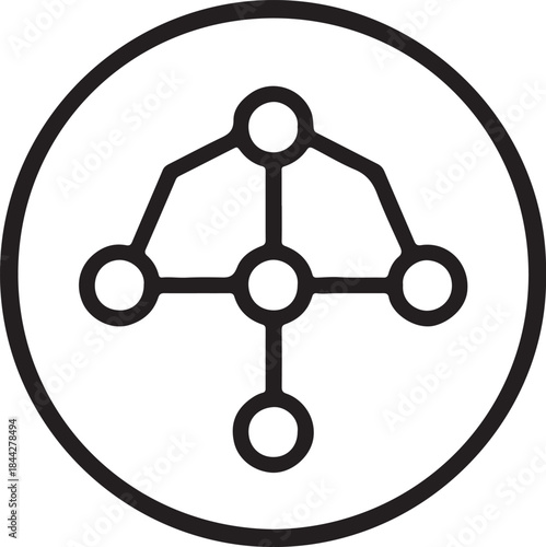 Minimalist Antioxidant Molecule Icon in Circle – Health, Chemistry, Wellness Concept for Stock Use