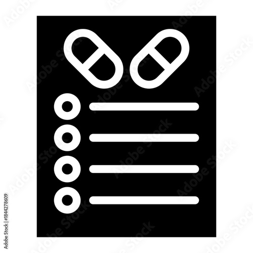 Health care, Patient, Subsidy, Wellness Program, Receipt, Medicine, Pharmacy, Trreatment, care, doctor, nurse, hospital, clinic, medicine, pill, report, vaccine, icon glyph style vector illustration	