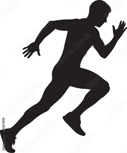 Silhouette of a runner in motion capturing the essence of athleticism and determination ideal for fitness and sports themes