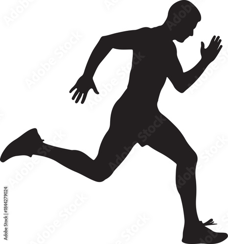 Silhouette of a runner in motion capturing the essence of athleticism and determination ideal for fitness and sports themes