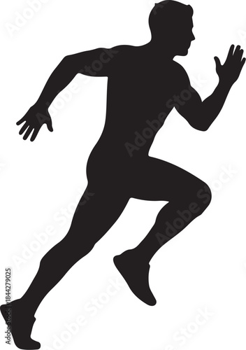 Silhouette of a runner in motion capturing the essence of athleticism and fitness Ideal for sports and health themes this dynamic image conveys energy and determination