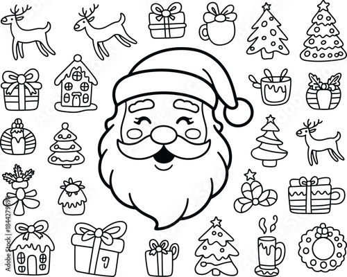 Christmas Black and White Doodle Collection