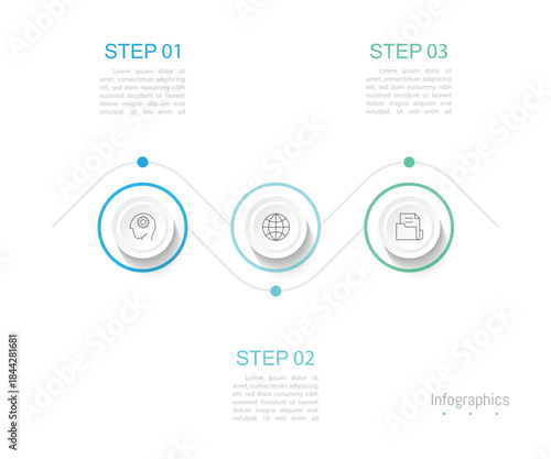 Infographic 3 options design elements for your business data. Vector Illustration.