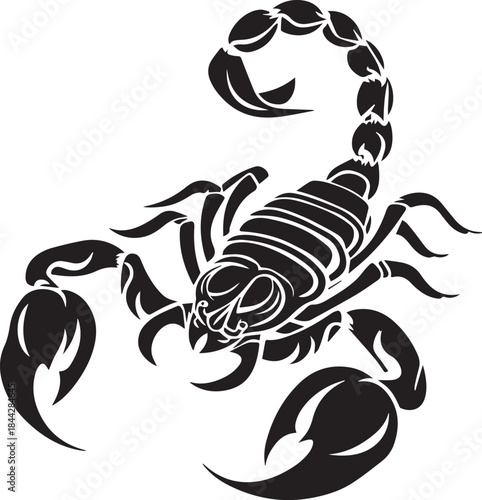 Black Scorpion Tribal Silhouette Vector Illustration Isolated on White Background