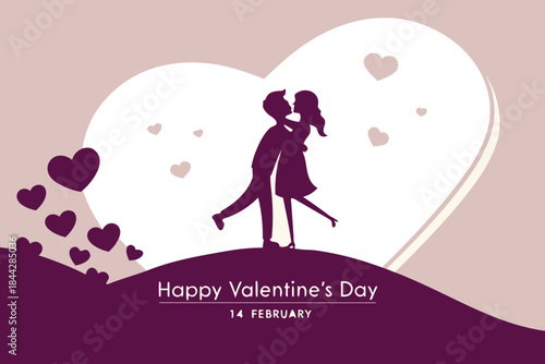 Romantic couple embracing for valentine's day and propose day