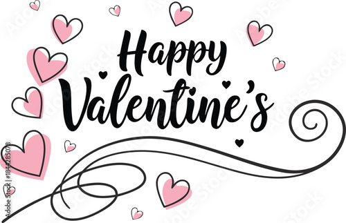 Happy valentine's day greeting with hearts