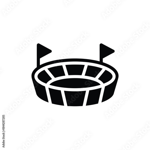 Simple black and white icon depicting a stadium or arena structure
