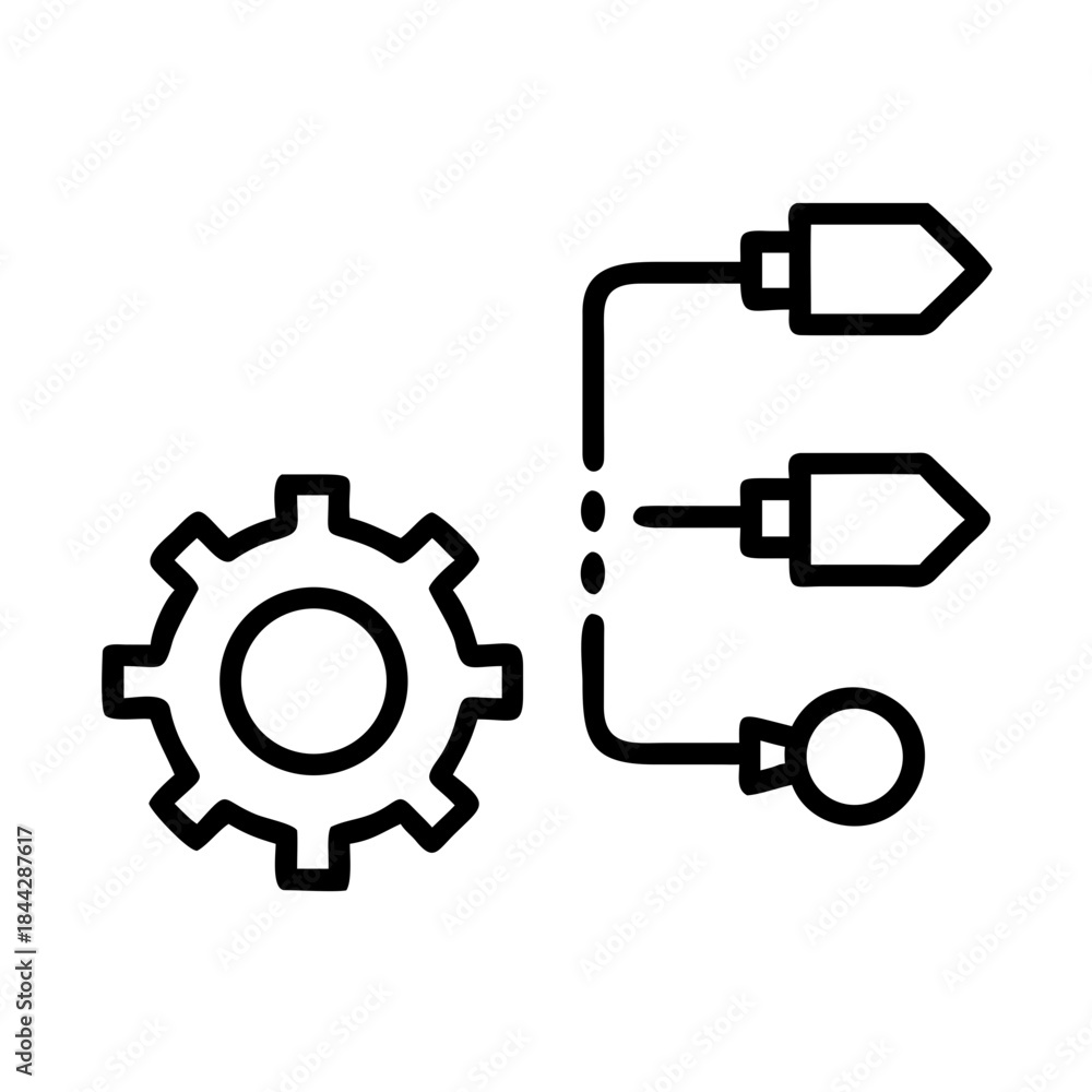 Obraz premium Process Output and Multiple Result Paths Icon