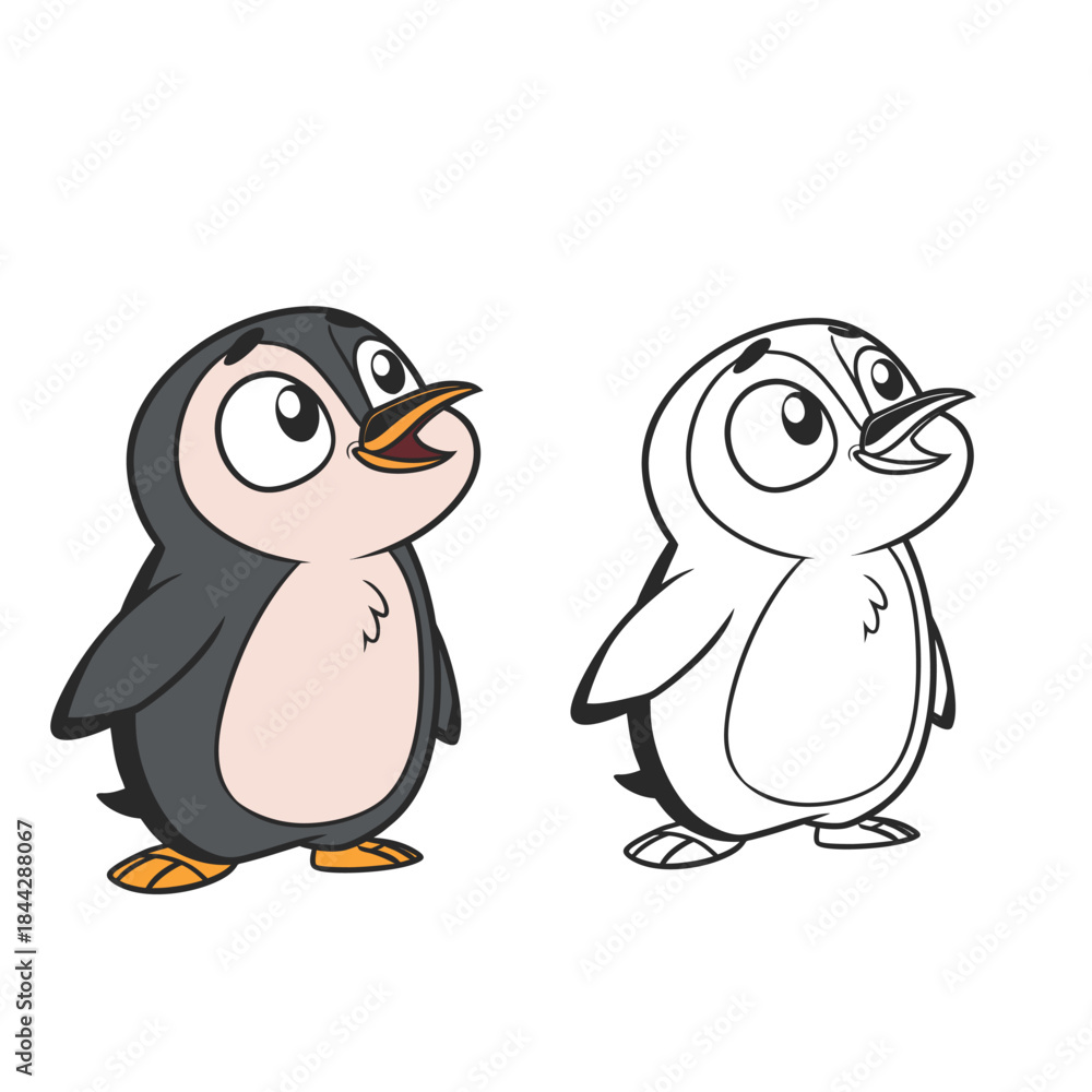 Fototapeta premium coloring book for kid penguin vector