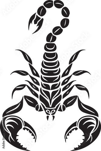 Black Scorpion Tribal Silhouette Vector Illustration Isolated on White Background