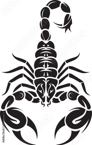 Black Scorpion Tribal Silhouette Vector Illustration Isolated on White Background