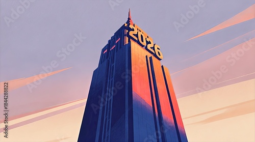 2026 Modern Skyscraper Sunset Architecture