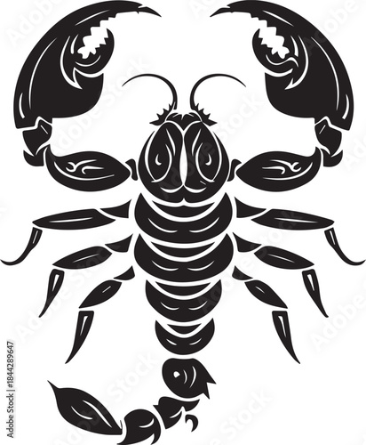 Black Scorpion Tribal Silhouette Vector Illustration Isolated on White Background