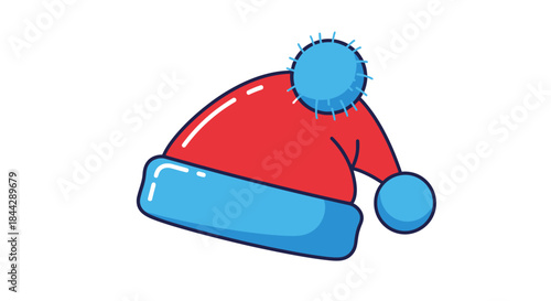 Festive winter accessory, cute santa hat with a pompom for seasonal celebrations
