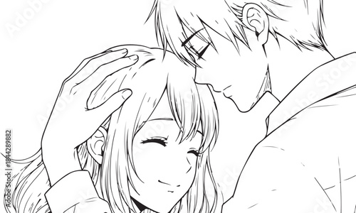 Elegant Couple Silhouette in Love for Valentine's Day Vector