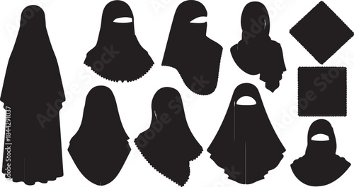 black hijab icon- vector illustration