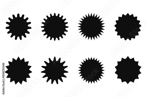 Set of sale sticker, price tag, quality mark, Black icons on white background, vector Illustration