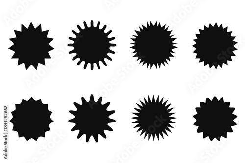Set of sale sticker, price tag, quality mark, Black icons on white background, vector Illustration