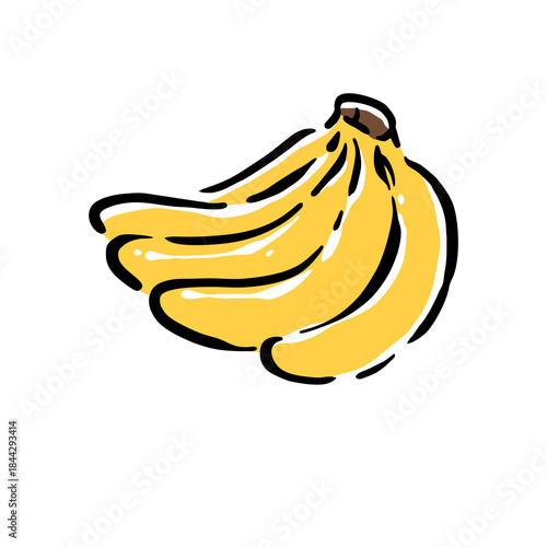 Healthy food vector illustration banana in a hand drawn style. Perfect for nutrition, diet content, meal prep, and educational design.	

