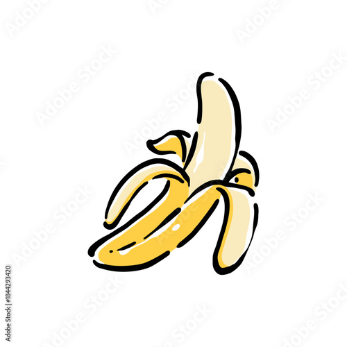 Healthy food vector illustration banana in a hand drawn style. Perfect for nutrition, diet content, meal prep, and educational design.	

