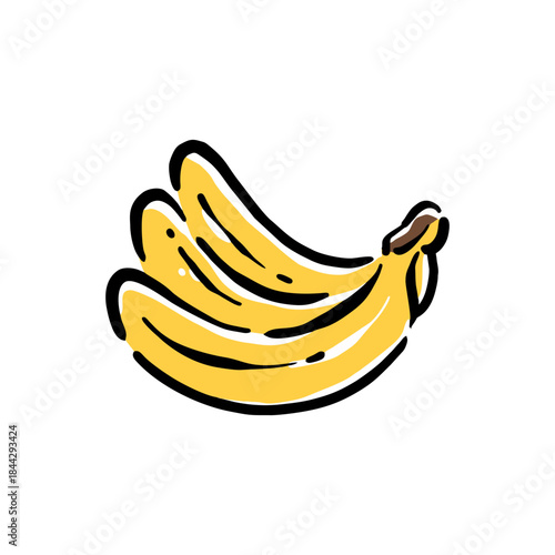 Healthy food vector illustration banana in a hand drawn style. Perfect for nutrition, diet content, meal prep, and educational design.	
