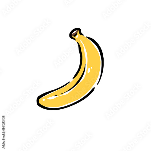 Healthy food vector illustration banana in a hand drawn style. Perfect for nutrition, diet content, meal prep, and educational design.	
