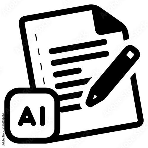 ai powered content writer icon