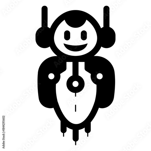 personal flying AI robot assistant icon