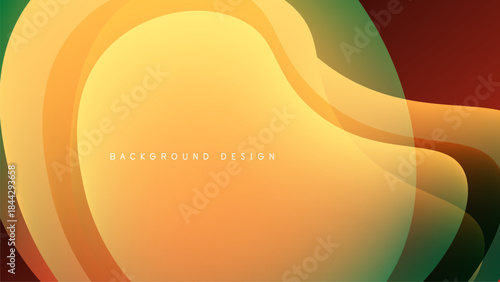 Abstract fluid shapes, warm colors blend. Dynamic composition, modern design element. Background features smooth gradients, elegant curves.