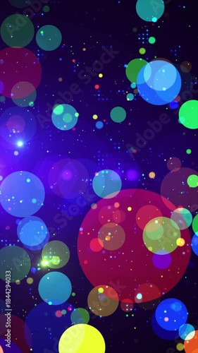 Multicolor Glowing Bokeh Particles | Abstract Light Background Animation | Seamless Loop | Ultra HD 4k