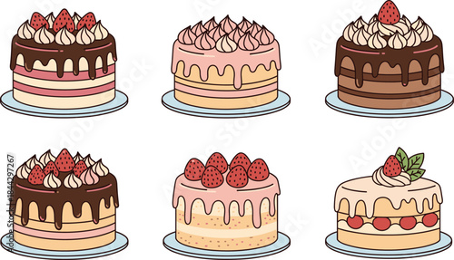 Set of Realistic Pencils. Vector Illustration of Wooden Pencils in Outline, Solid, and Colorful Styles.