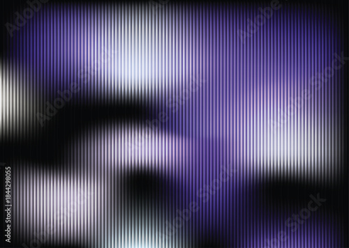 Dark vertical glass grooves with blurred violet navy gradient and white haze and optical depth, modern, elegant cover template, vector, and illustration