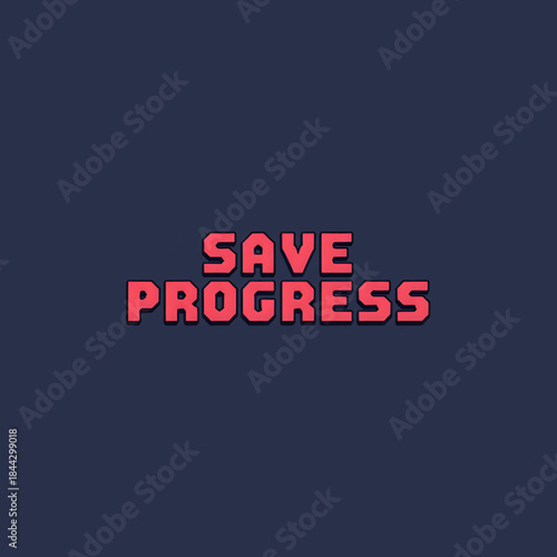 Save Progress Gaming Message: Retro Pixel Visual