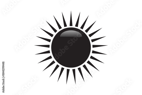 Black sun symbol with rays