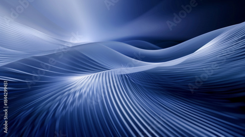 A smooth blue abstract with flowing striped waves that create a rhythmic calming effect
