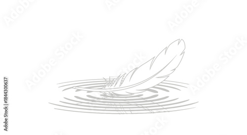 Feathered ripple illustration displaying tranquility and subtle movement on white backdrop