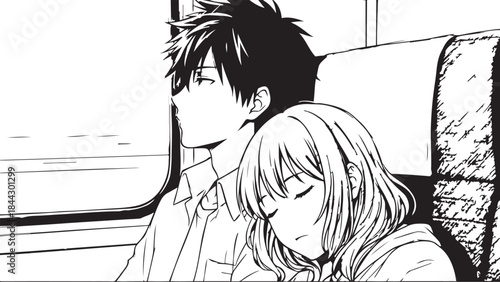 Cute Couple Dating Vector Illustration for Valentine's Day