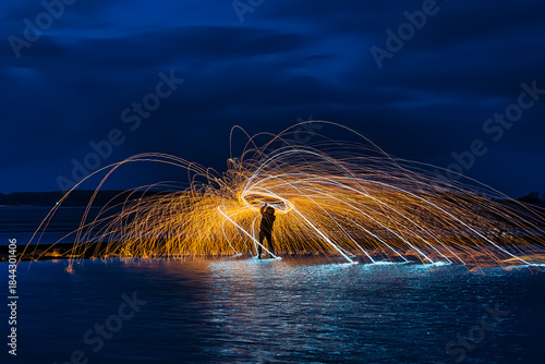 fireworks in the sea